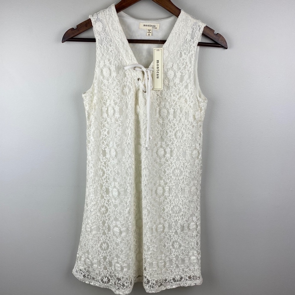 NWT - Monteau Lace-up Lace Dress